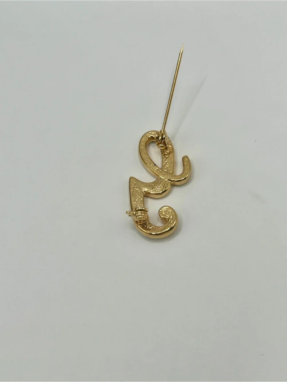 Vintage Gold Letter 'G' Initial Pin Brooch - Women's Accessory